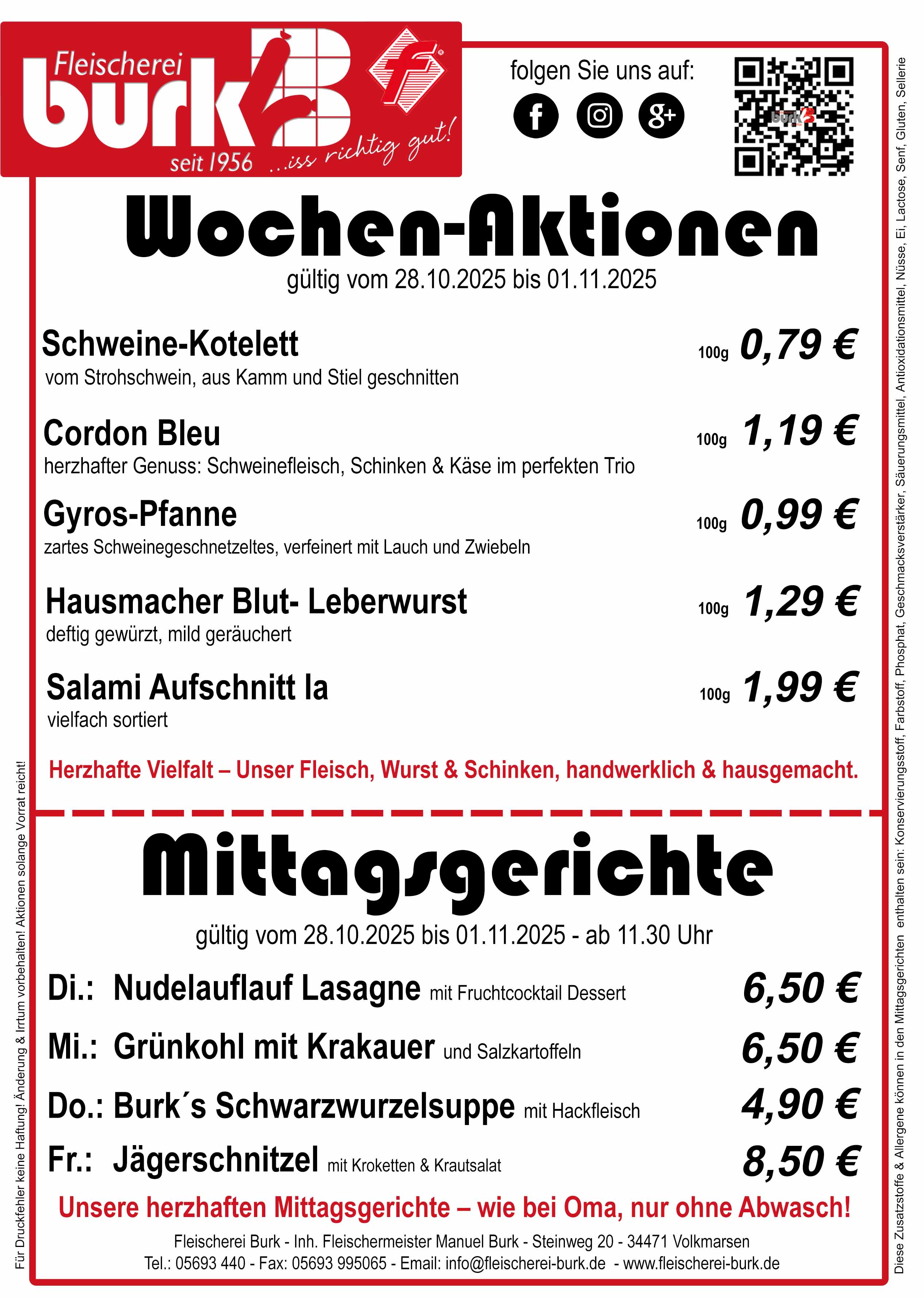 Aktionen & Mittagsgerichte